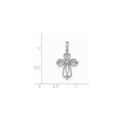 14K White Gold Real Diamond Pendant