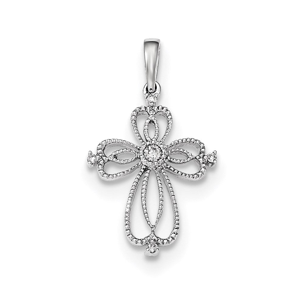14K White Gold Real Diamond Pendant