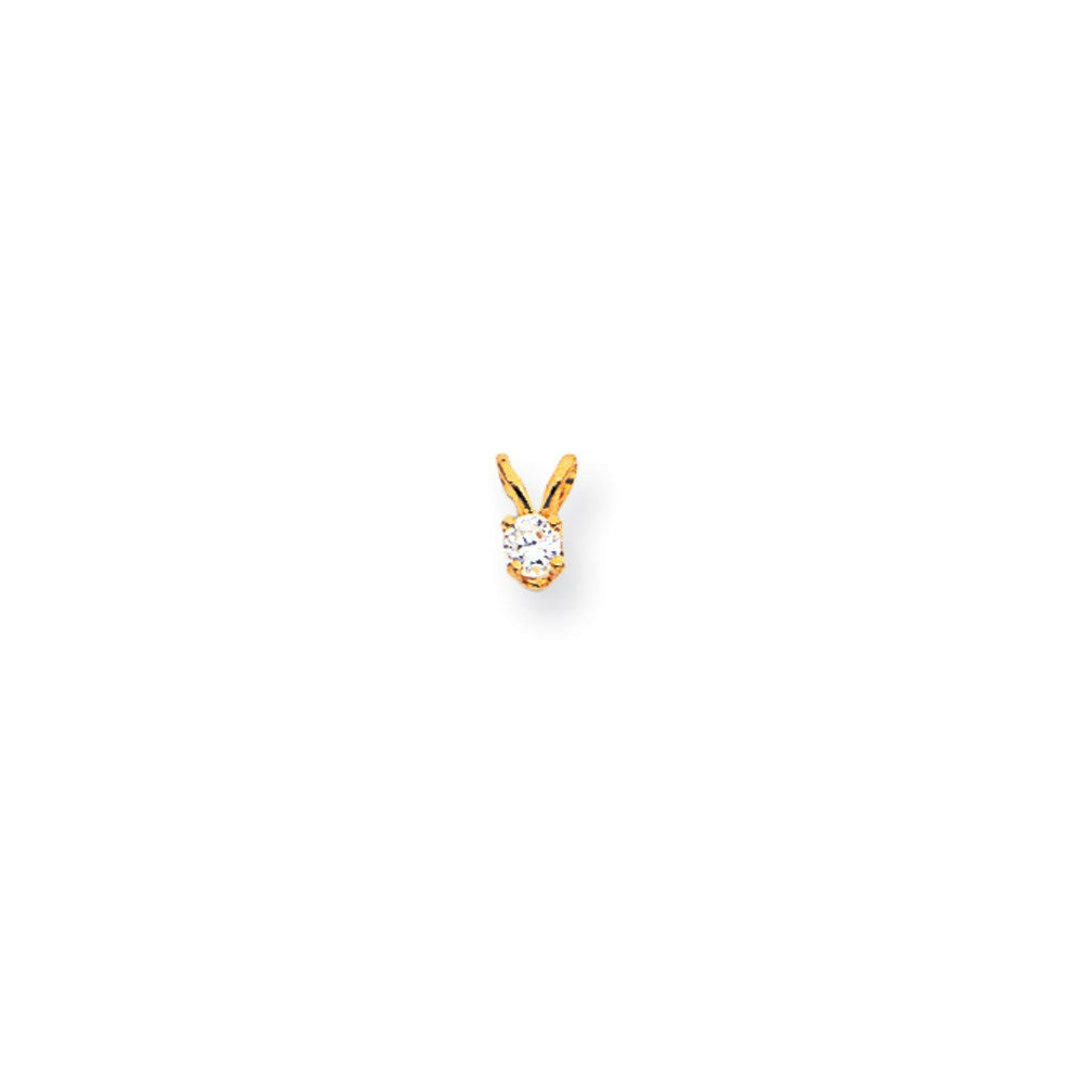 14K Yellow Gold AA Real Diamond pendant