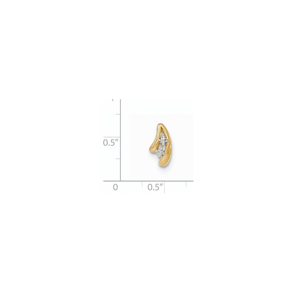 14k Yellow Gold Real Diamond Chain Slide