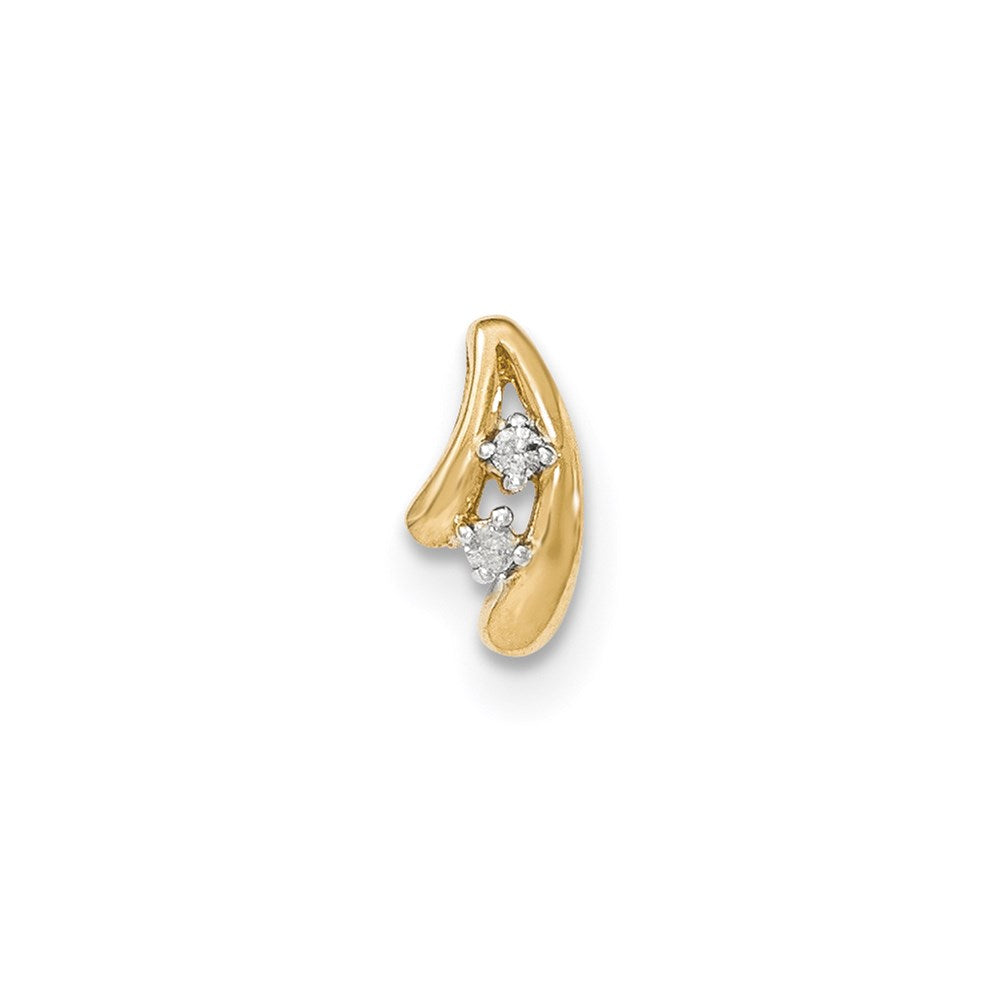 14k Yellow Gold Real Diamond Chain Slide