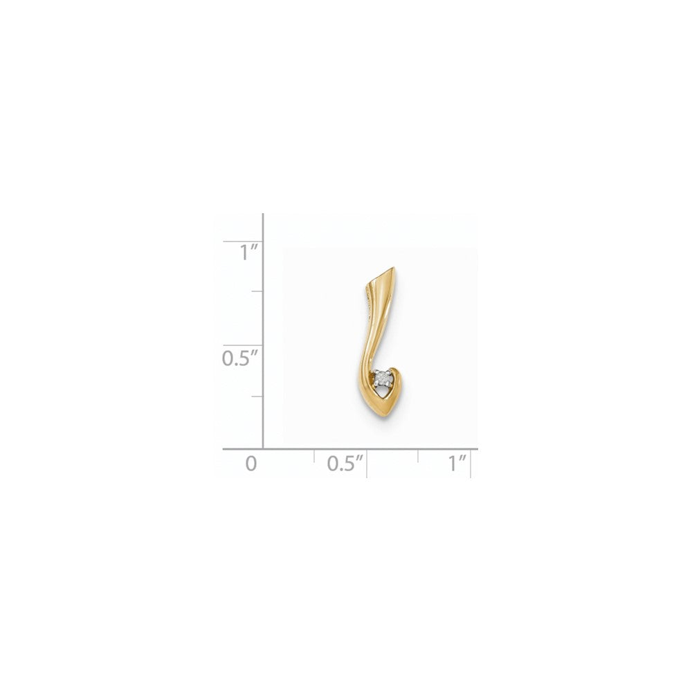 14k Yellow Gold Real Diamond Chain Slide