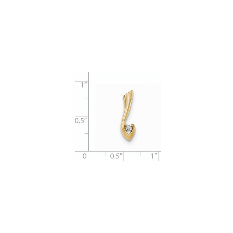 14k Yellow Gold Real Diamond Chain Slide