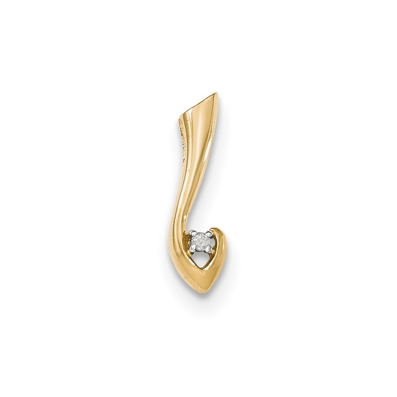 14k Yellow Gold Real Diamond Chain Slide