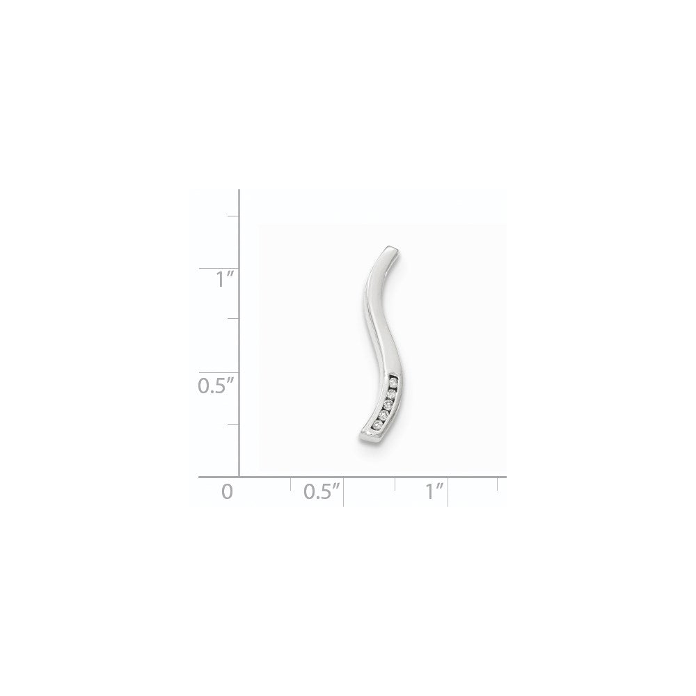 14k White Gold Diamond Chain Slide