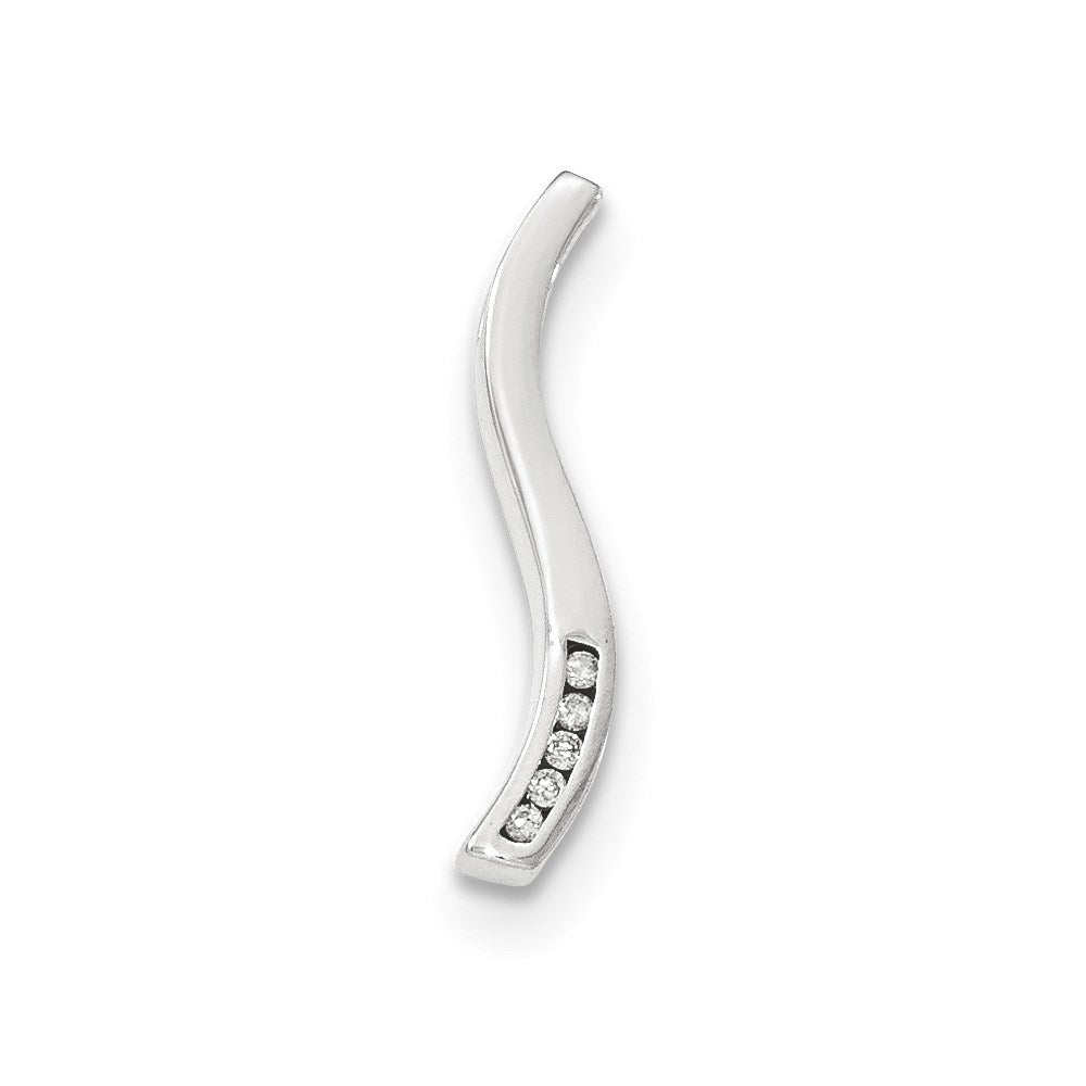 14k White Gold Diamond Chain Slide