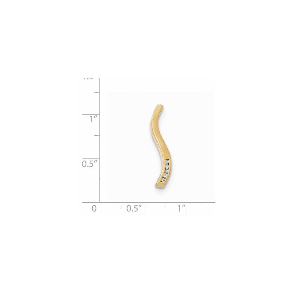 14k Yellow Gold Real Diamond Chain Slide
