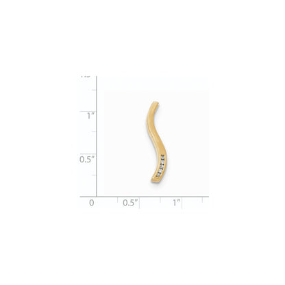 14k Yellow Gold Real Diamond Chain Slide