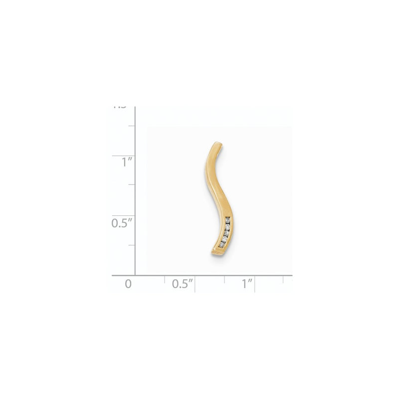 14k Yellow Gold Real Diamond Chain Slide