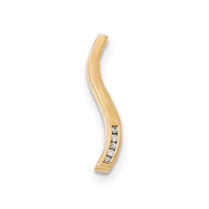 14k Yellow Gold Real Diamond Chain Slide