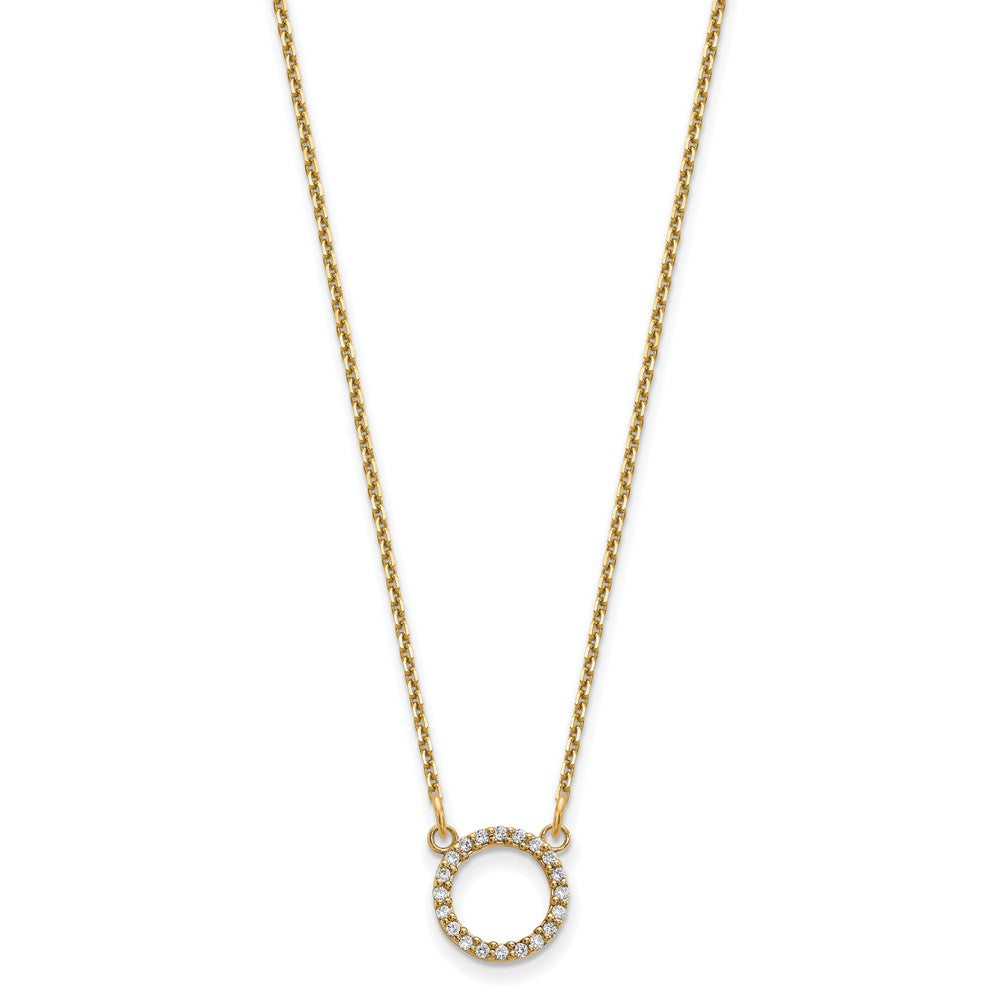 14k yellow gold real diamond open circle necklace xp5027vs