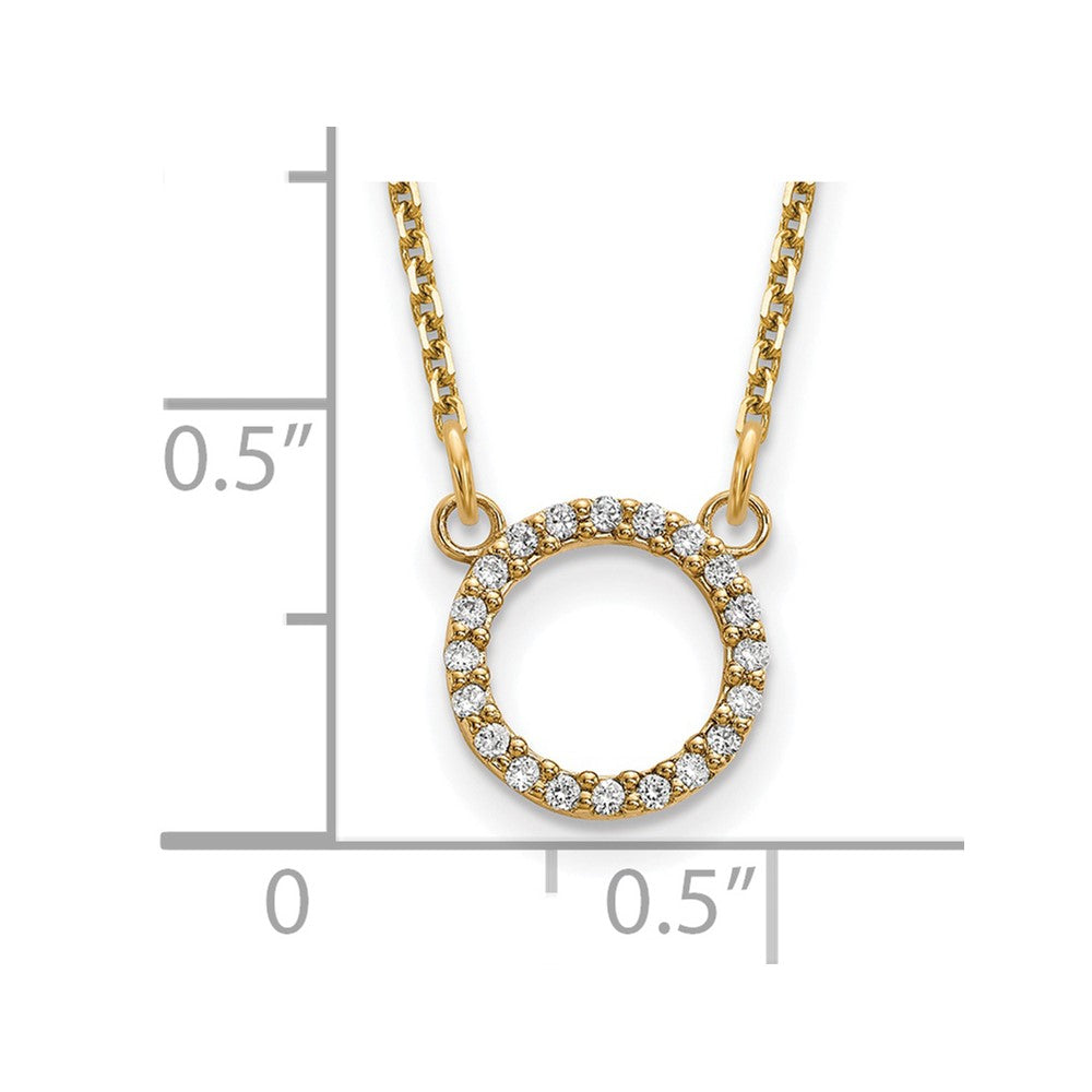 14k yellow gold real diamond open circle necklace xp5027vs