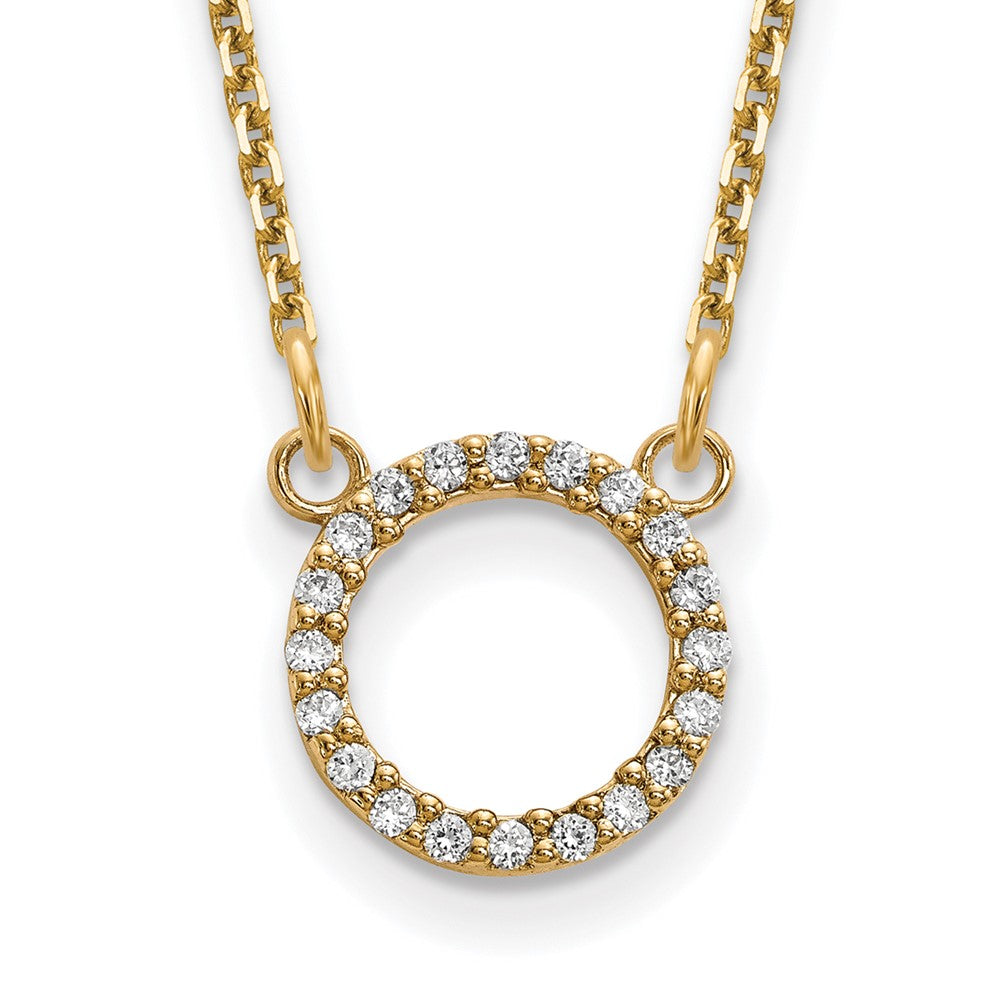 14k yellow gold real diamond open circle necklace xp5027vs