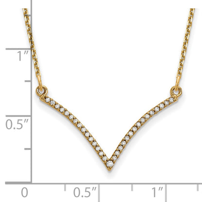 14k yellow gold real diamond v necklace xp5028aaa