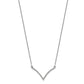 14k white gold real diamond v necklace xp5028wa