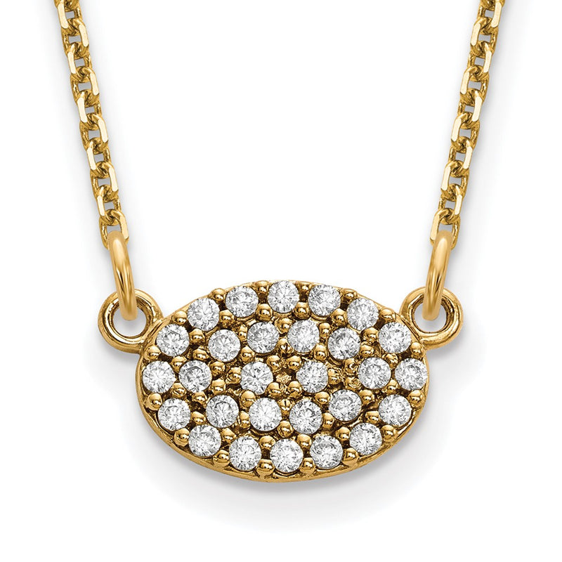 14k yellow gold real diamond cluster oval necklace xp5029vs