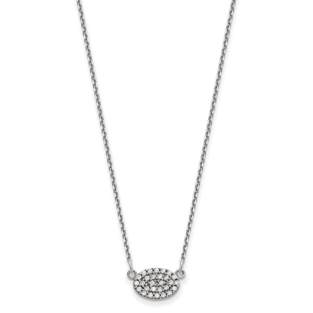 14k white gold real diamond cluster oval necklace xp5029waaa