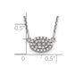 14k white gold real diamond cluster oval necklace xp5029waaa