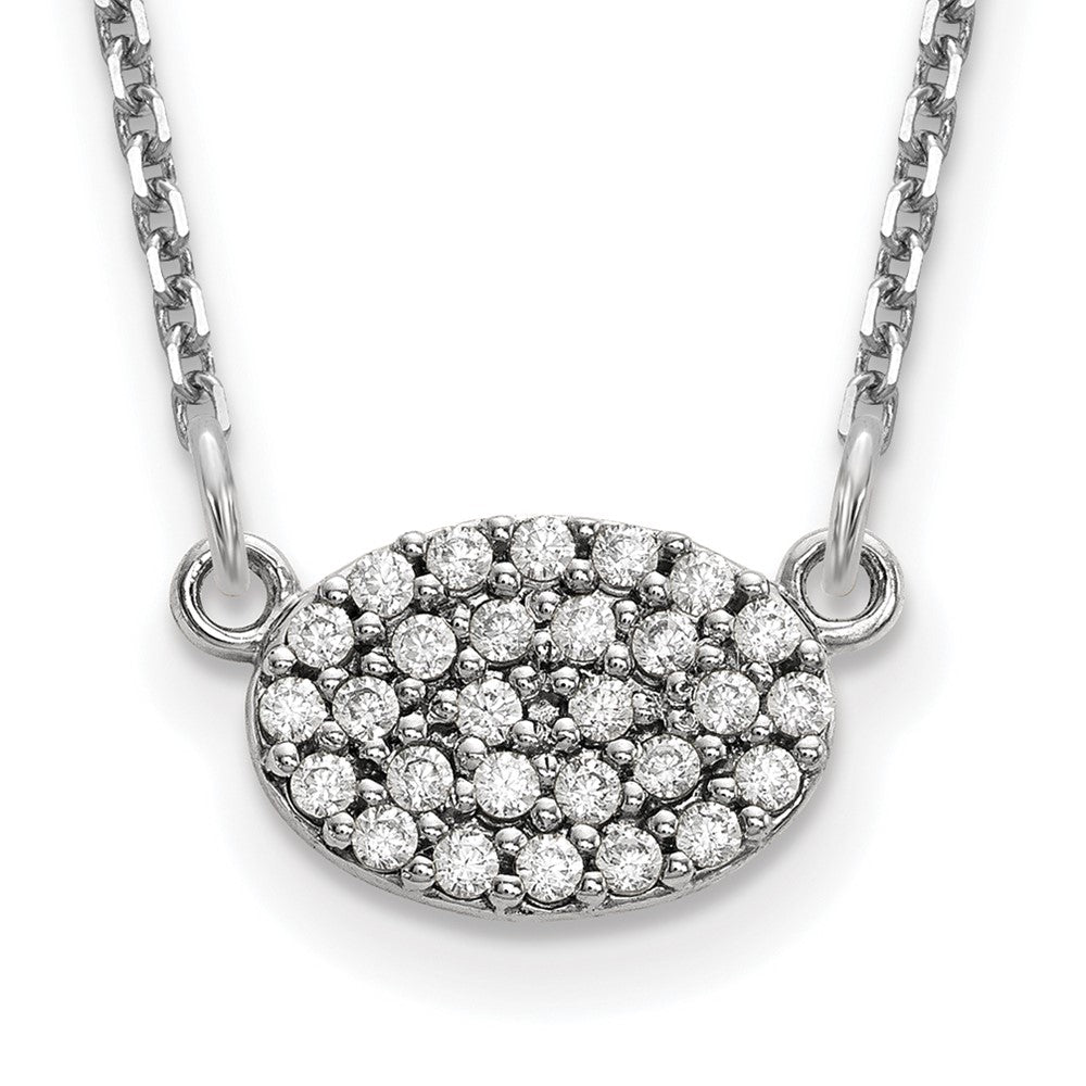 14k white gold real diamond cluster oval necklace xp5029waaa