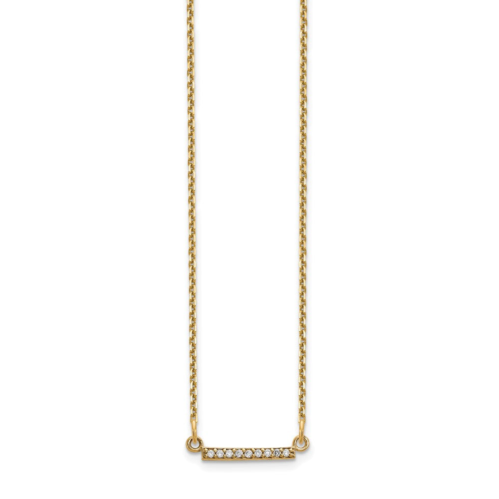 14k yellow gold real diamond tiny bar necklace xp5030aa