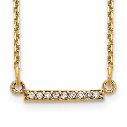 14k yellow gold real diamond tiny bar necklace xp5030aaa