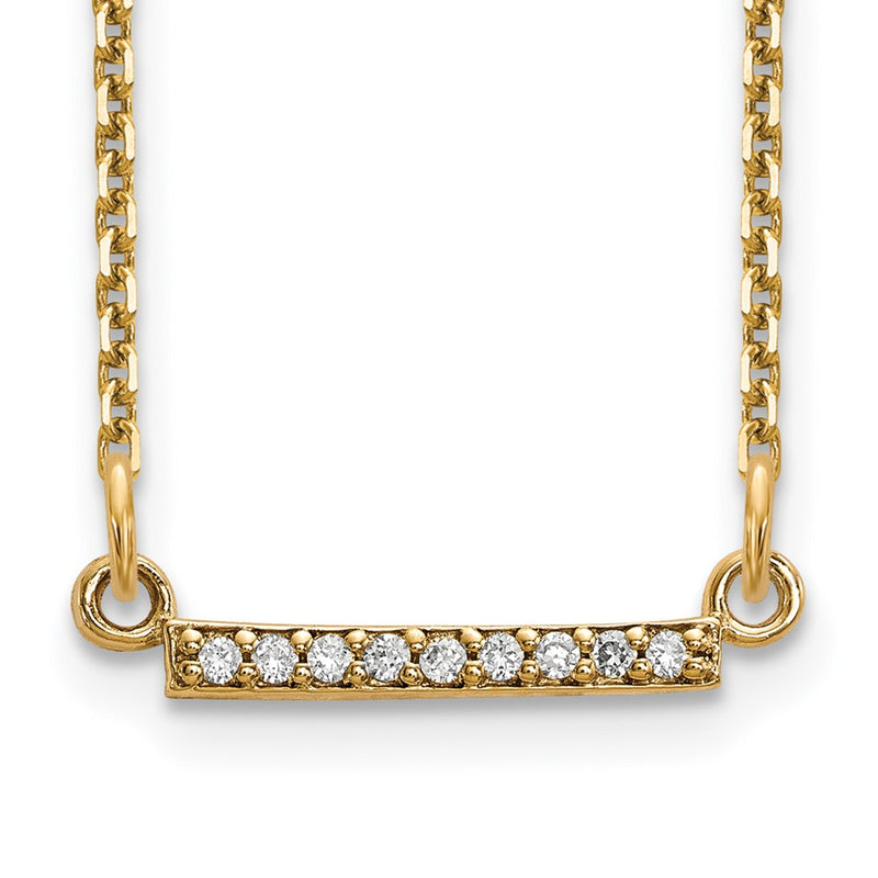 14k yellow gold real diamond tiny bar necklace xp5030aaa