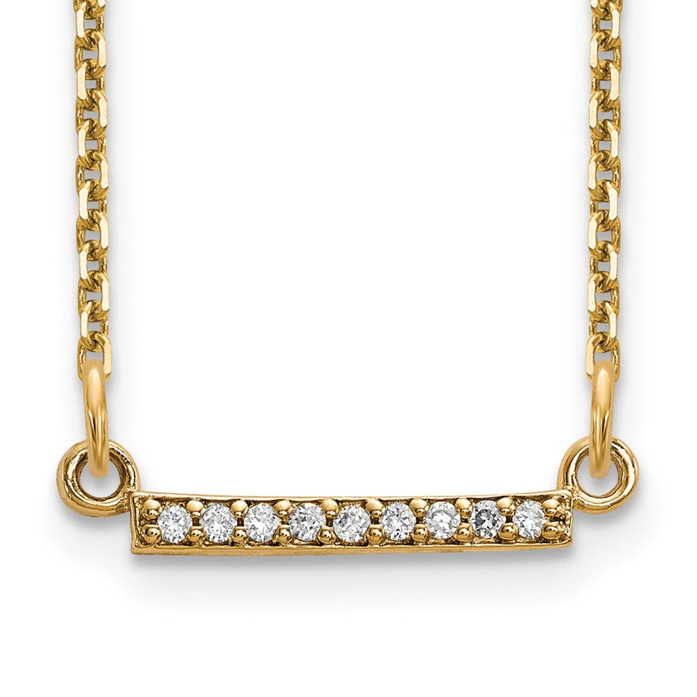 14k yellow gold real diamond tiny bar necklace xp5030aa