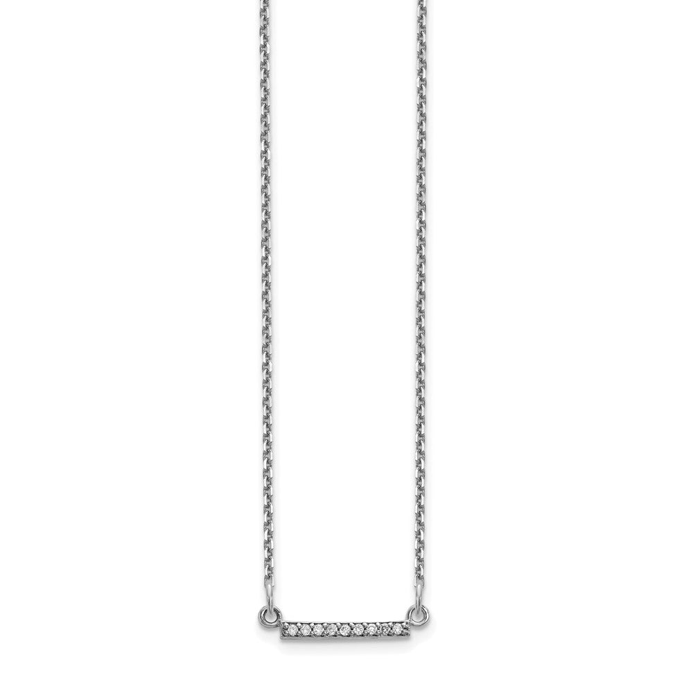 14k white gold real diamond tiny bar necklace xp5030waa