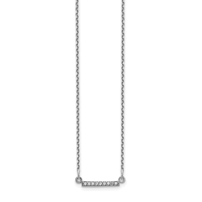14k white gold real diamond tiny bar necklace xp5030waa