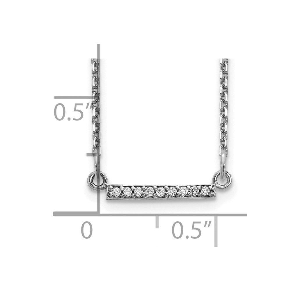 14k white gold real diamond tiny bar necklace xp5030waa