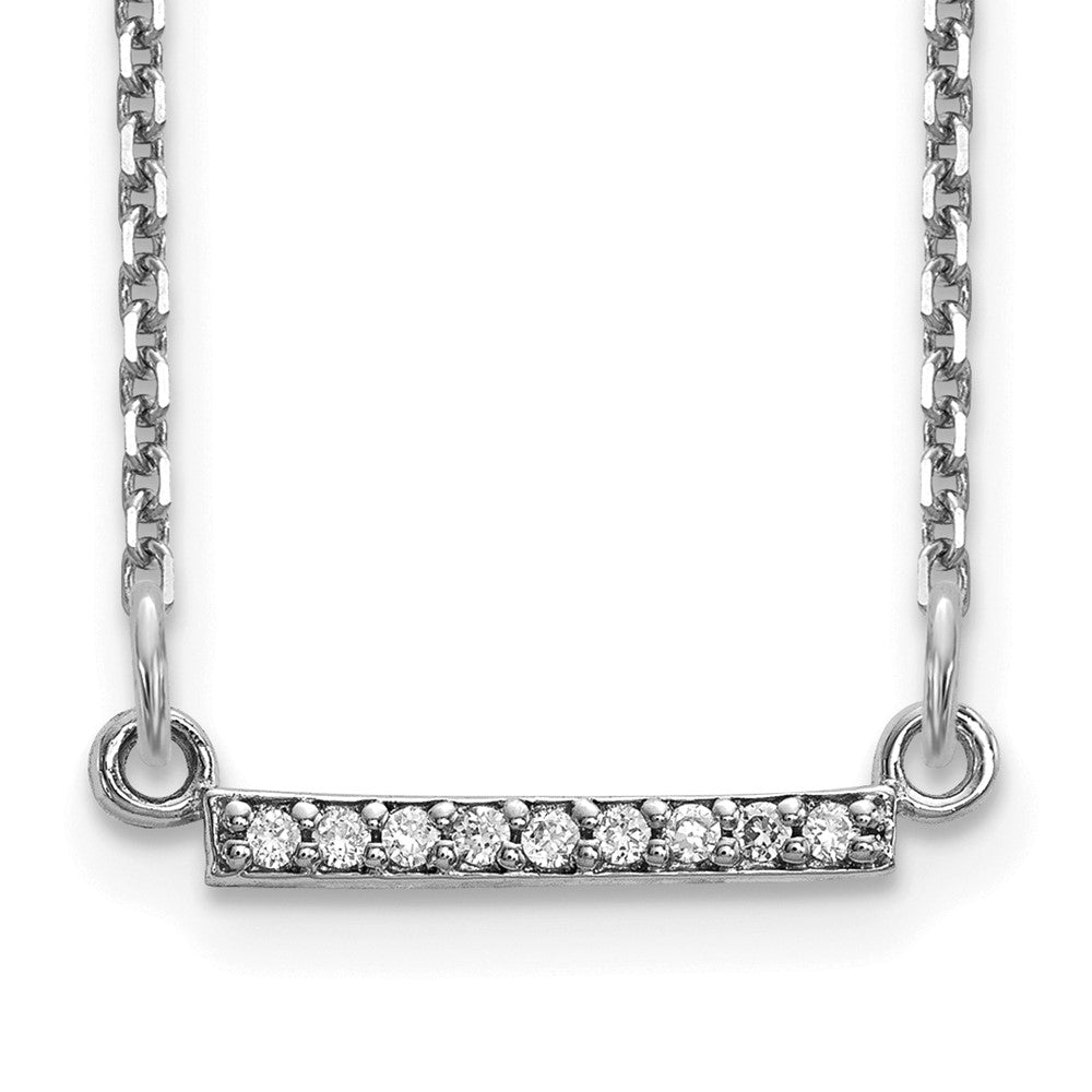 14k white gold real diamond tiny bar necklace xp5030waa