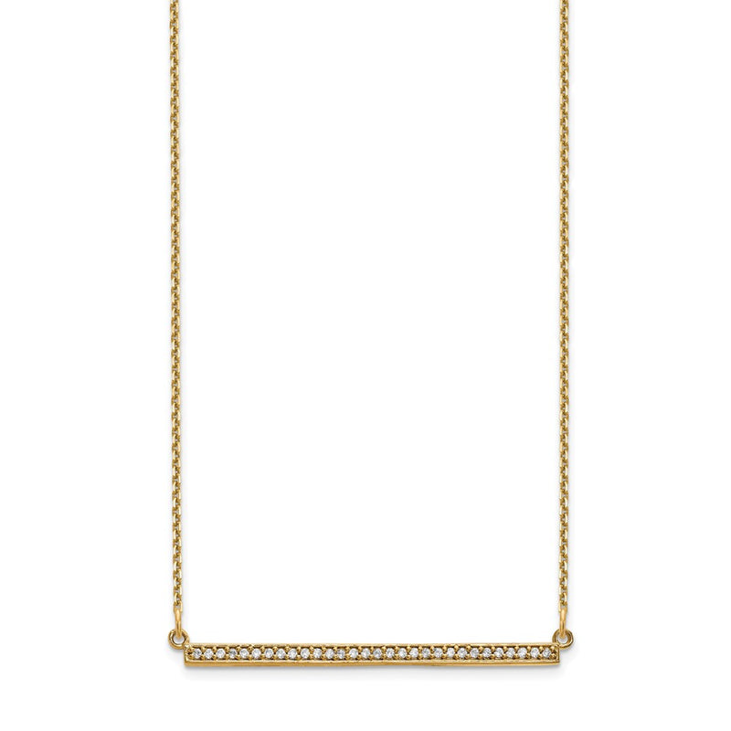 14k yellow gold real diamond bar necklace xp5031a