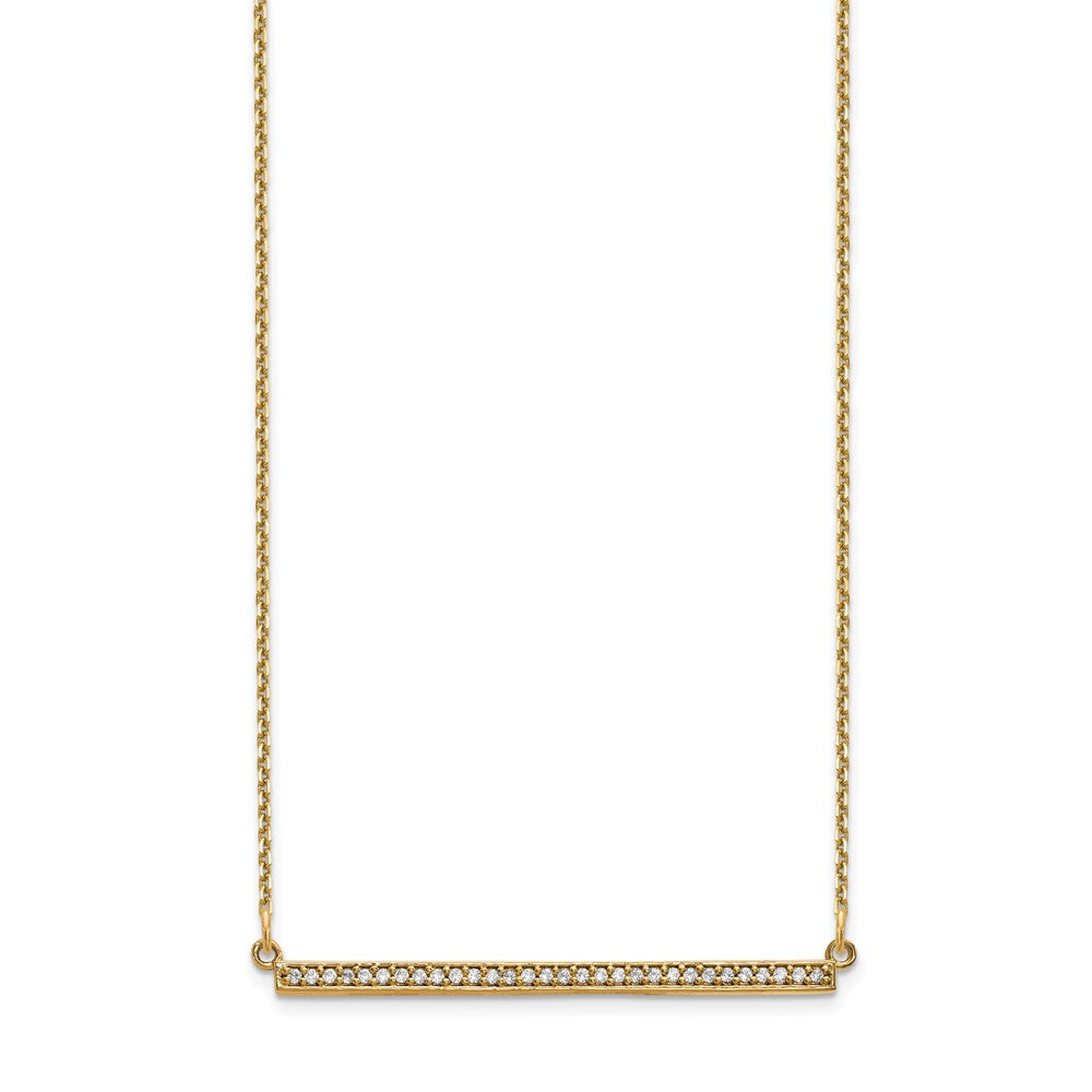 14k yellow gold real diamond bar necklace xp5031aaa