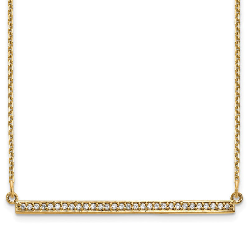 14k yellow gold real diamond bar necklace xp5031a