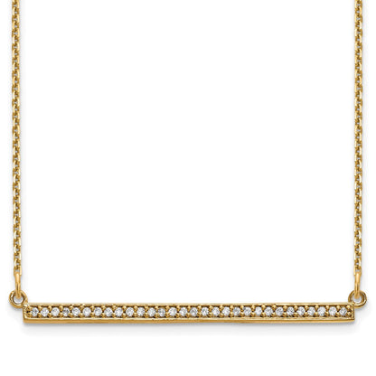 14k yellow gold real diamond bar necklace xp5031aa