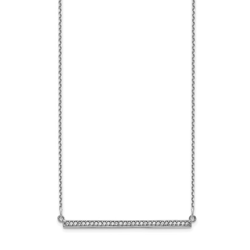 14k white gold real diamond bar necklace xp5031waa