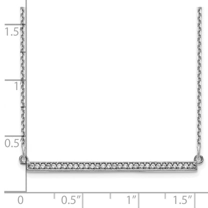 14k White Gold Real Diamond Bar Necklace