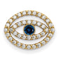 14ky Medium Diamond and Sapphire Halo Evil Eye Pendant