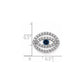 14k White Gold Medium Diamond and Sapphire Halo Evil Eye Pendant