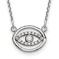 14k White Gold Small Necklace Real Diamond Gold Halo Evil Eye