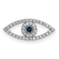 14k White Gold Small Diamond and Sapphire Evil Eye Pendant