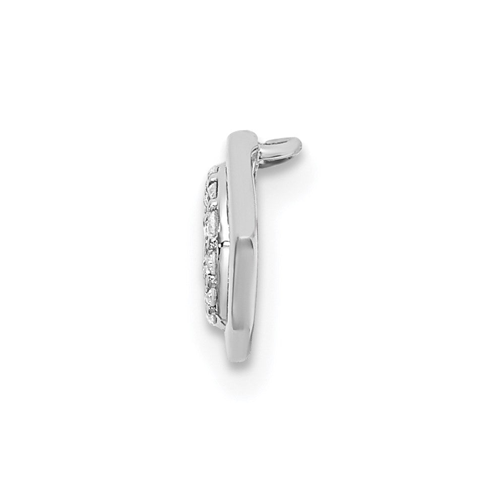 14k White Gold 1/8ct. Diamond Evil Eye Chain Slide