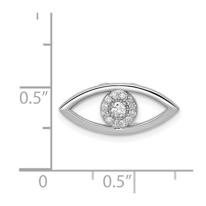 14k White Gold 1/8ct. Diamond Evil Eye Chain Slide