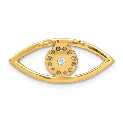 14ky Medium Diamond Evil Eye Pendant