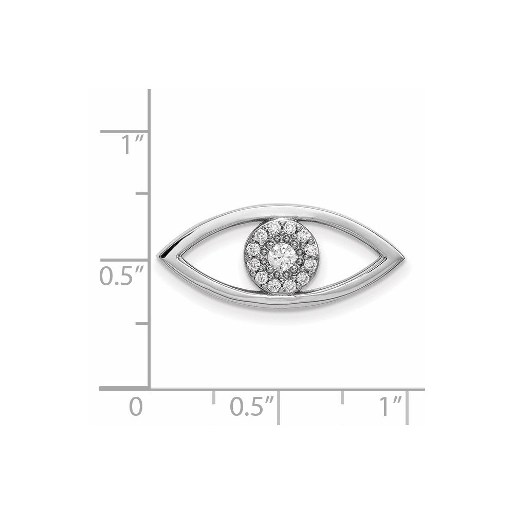 14k White Gold Medium Diamond Evil Eye Pendant