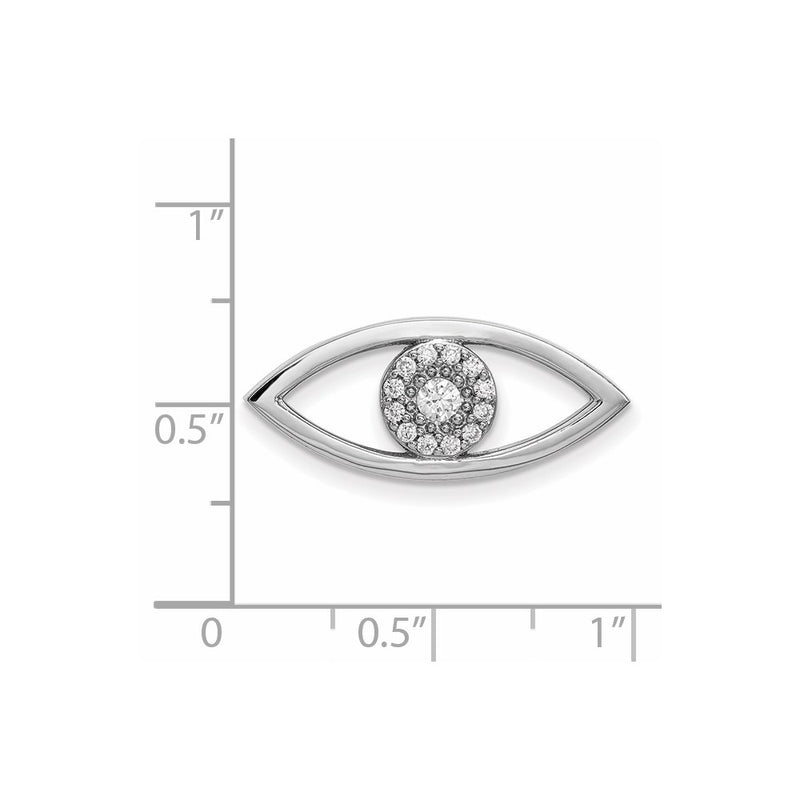 14k White Gold Medium Diamond Evil Eye Pendant