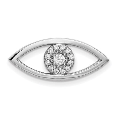 14k white gold medium real diamond evil eye pendant xp5043waaa