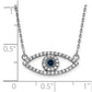 14k white gold small real diamond and sapphire evil eye necklace xp5044ws vs