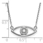14k white gold small real diamond evil eye necklace xp5046waaa