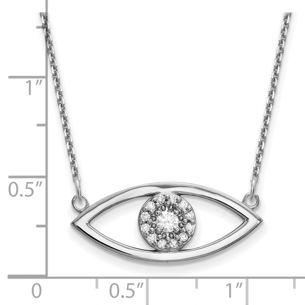 14k white gold medium real diamond evil eye necklace xp5047waaa